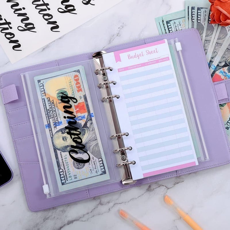 Skydue Budget Binder, Money Saving Binder with Zipper Envelopes, Cash Envelopes and Expense Budget Sheets for Budgeting - Image 3